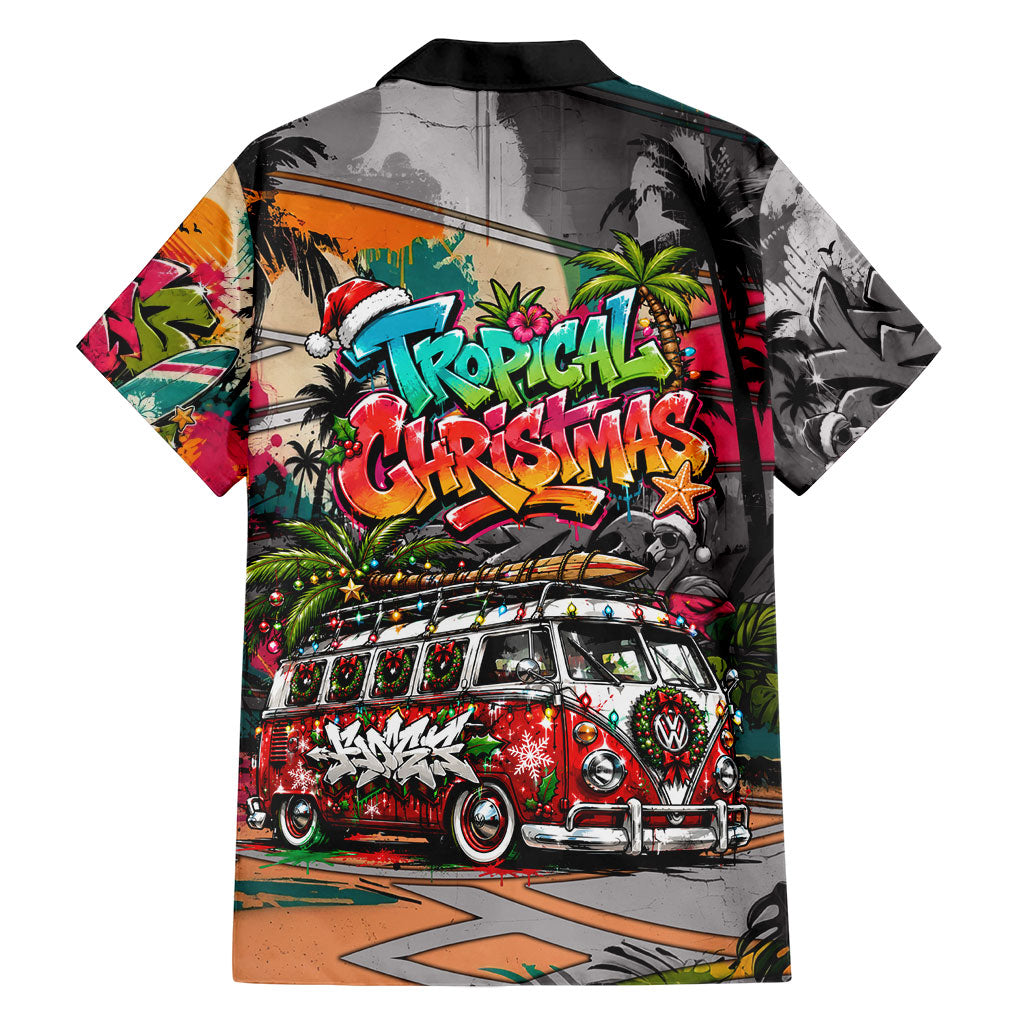 Tropical Christmas In July Candy Cane Surf Family Matching Off Shoulder Maxi Dress and Hawaiian Shirt Vibrant Street Art Beach Graffiti Graphic TS04 - Polynesian Pride
