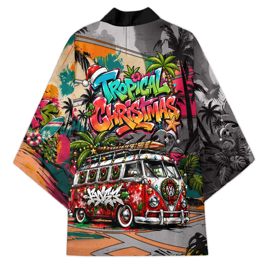 Tropical Christmas In July Candy Cane Surf Kimono Vibrant Street Art Beach Graffiti Graphic TS04 - Polynesian Pride