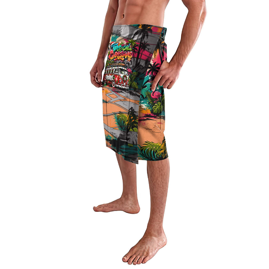 Tropical Christmas In July Candy Cane Surf Lavalava Vibrant Street Art Beach Graffiti Graphic TS04 - Polynesian Pride