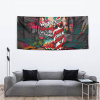 Tropical Christmas In July Candy Cane Surf Tapestry Vibrant Street Art Beach Graffiti Graphic TS04 - Polynesian Pride