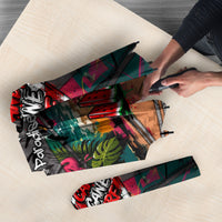 Tropical Christmas In July Candy Cane Surf Umbrella Vibrant Street Art Beach Graffiti Graphic