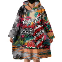 Tropical Christmas In July Candy Cane Surf Wearable Blanket Hoodie Vibrant Street Art Beach Graffiti Graphic TS04 - Polynesian Pride