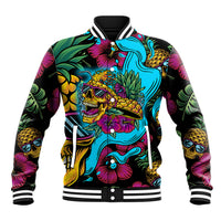 Pineapple Skull Baseball Jacket Sumer Time TS04 - Polynesian Pride