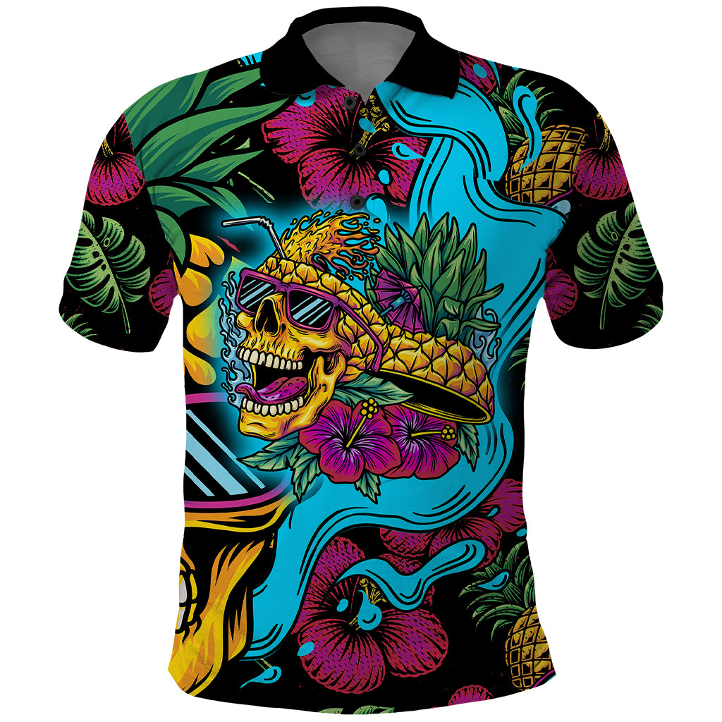 Pineapple Skull Polo Shirt Sumer Time TS04 - Polynesian Pride
