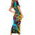 Pineapple Skull Short Sleeve Bodycon Dress Sumer Time TS04 Long Dress Multicolor - Polynesian Pride