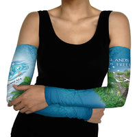 Micronesia Independence Day Arm Sleeves FSM Patriotic Pacific Island Nan Madol Ruins Seabird Tropical
