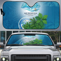 Micronesia Independence Day Auto Sun Shade FSM Patriotic Pacific Island Nan Madol Ruins Seabird Tropical