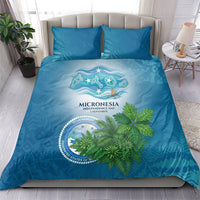 Micronesia Independence Day Bedding Set FSM Patriotic Pacific Island Nan Madol Ruins Seabird Tropical