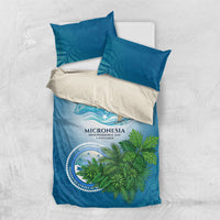 Micronesia Independence Day Bedding Set FSM Patriotic Pacific Island Nan Madol Ruins Seabird Tropical