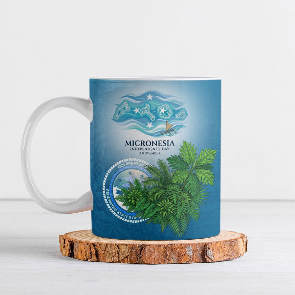 Micronesia Independence Day Ceramic Mug FSM Patriotic Pacific Island Nan Madol Ruins Seabird Tropical