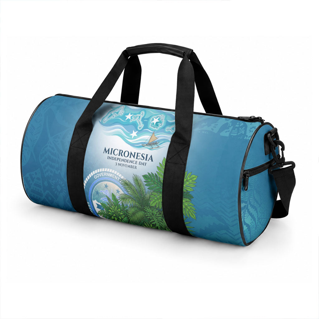 Micronesia Independence Day Duffle Bag FSM Patriotic Pacific Island Nan Madol Ruins Seabird Tropical
