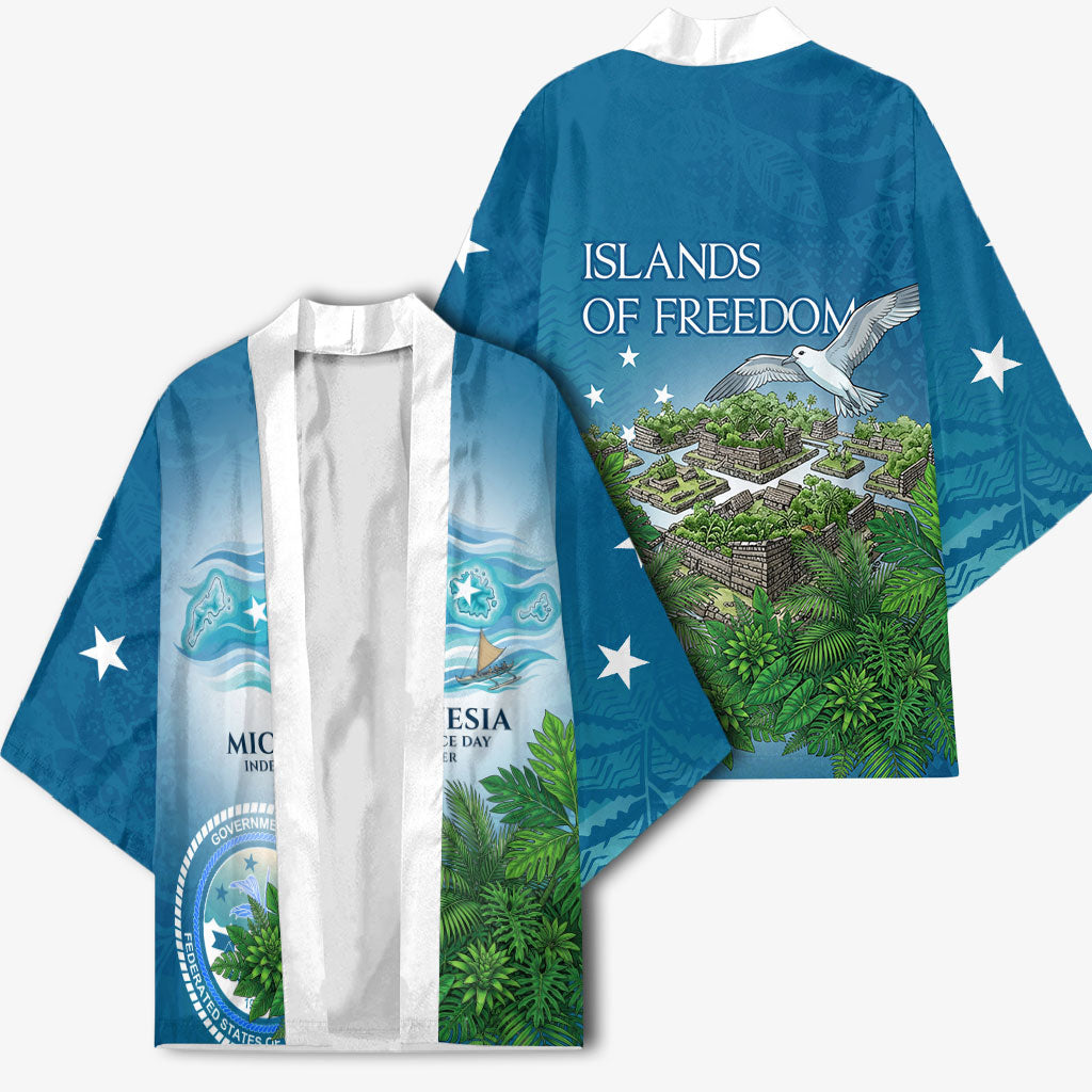 Micronesia Independence Day Kimono FSM Patriotic Pacific Island Nan Madol Ruins Seabird Tropical
