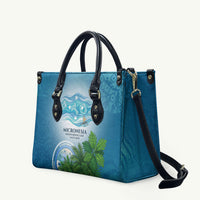 Micronesia Independence Day Leather Bag FSM Patriotic Pacific Island Nan Madol Ruins Seabird Tropical