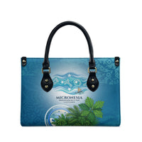 Micronesia Independence Day Leather Bag FSM Patriotic Pacific Island Nan Madol Ruins Seabird Tropical