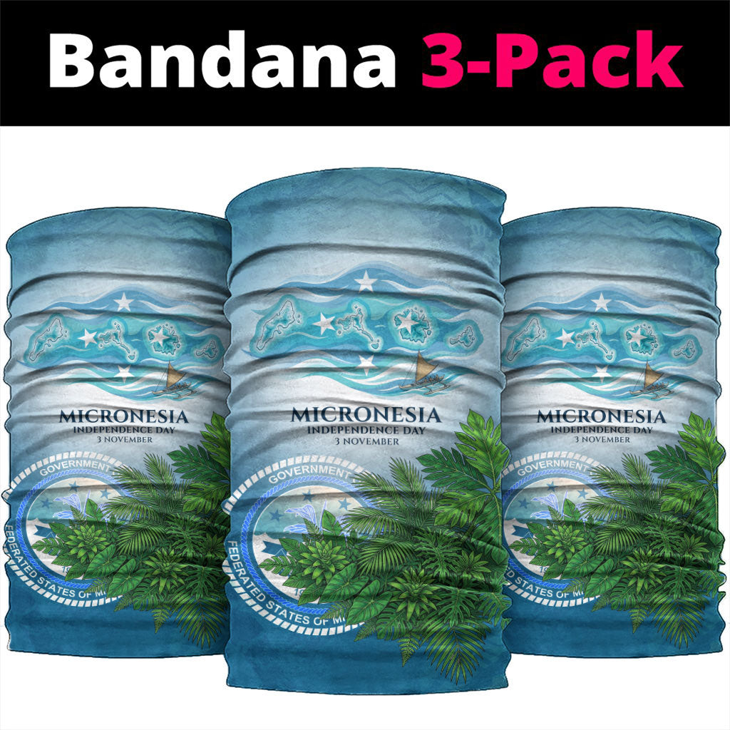 Micronesia Independence Day Neck Gaiter FSM Patriotic Pacific Island Nan Madol Ruins Seabird Tropical TS04 package One Size: 25*50cm Blue Green - Polynesian Pride