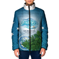 Micronesia Independence Day Padded Jacket FSM Patriotic Pacific Island Nan Madol Ruins Seabird Tropical