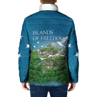 Micronesia Independence Day Padded Jacket FSM Patriotic Pacific Island Nan Madol Ruins Seabird Tropical