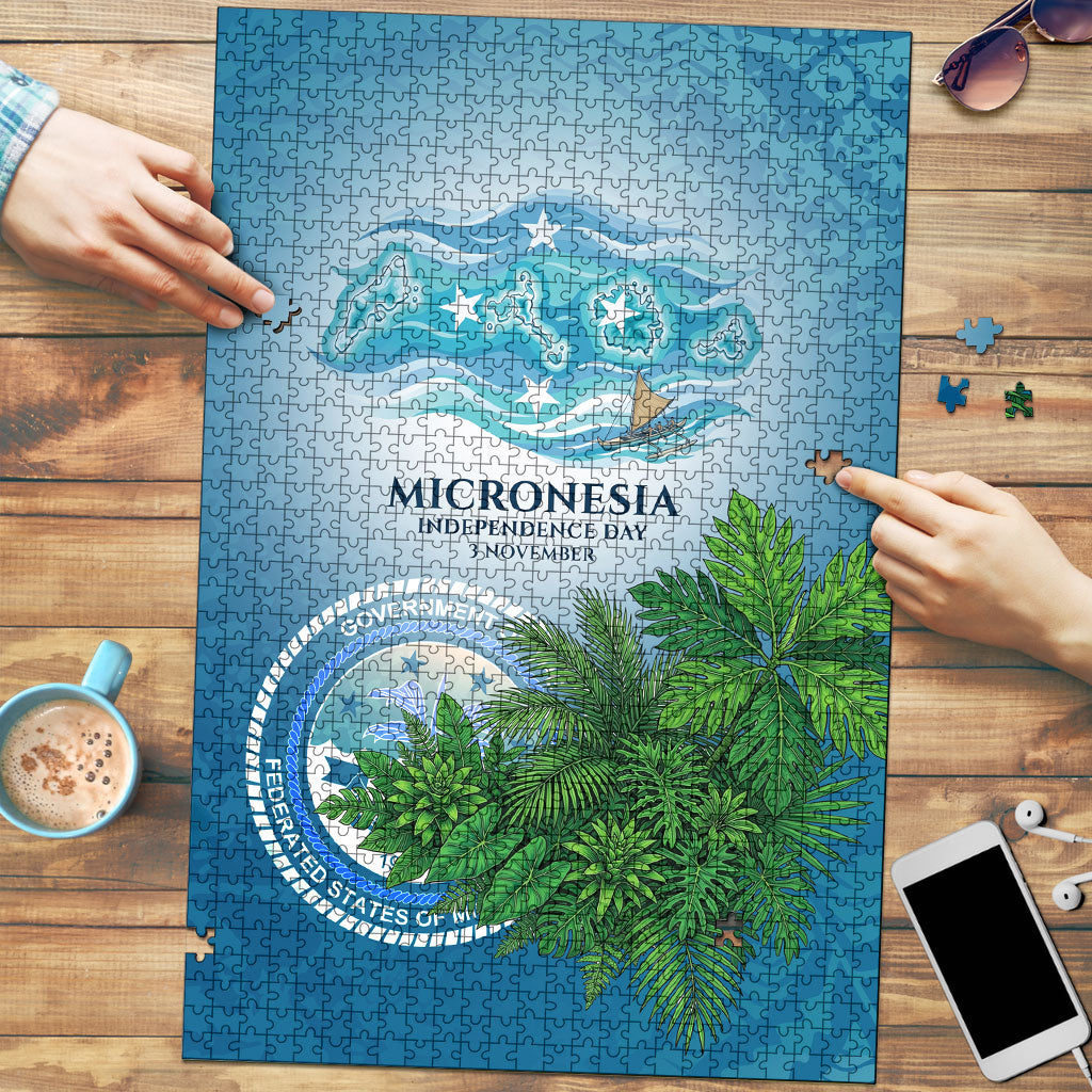 Micronesia Independence Day Puzzle FSM Patriotic Pacific Island Nan Madol Ruins Seabird Tropical