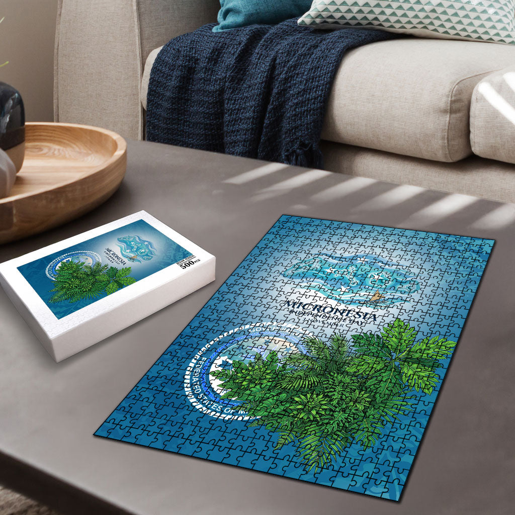 Micronesia Independence Day Puzzle FSM Patriotic Pacific Island Nan Madol Ruins Seabird Tropical