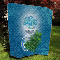 Micronesia Independence Day Quilt FSM Patriotic Pacific Island Nan Madol Ruins Seabird Tropical