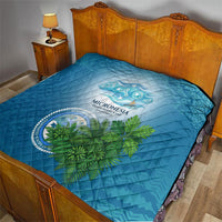 Micronesia Independence Day Quilt FSM Patriotic Pacific Island Nan Madol Ruins Seabird Tropical