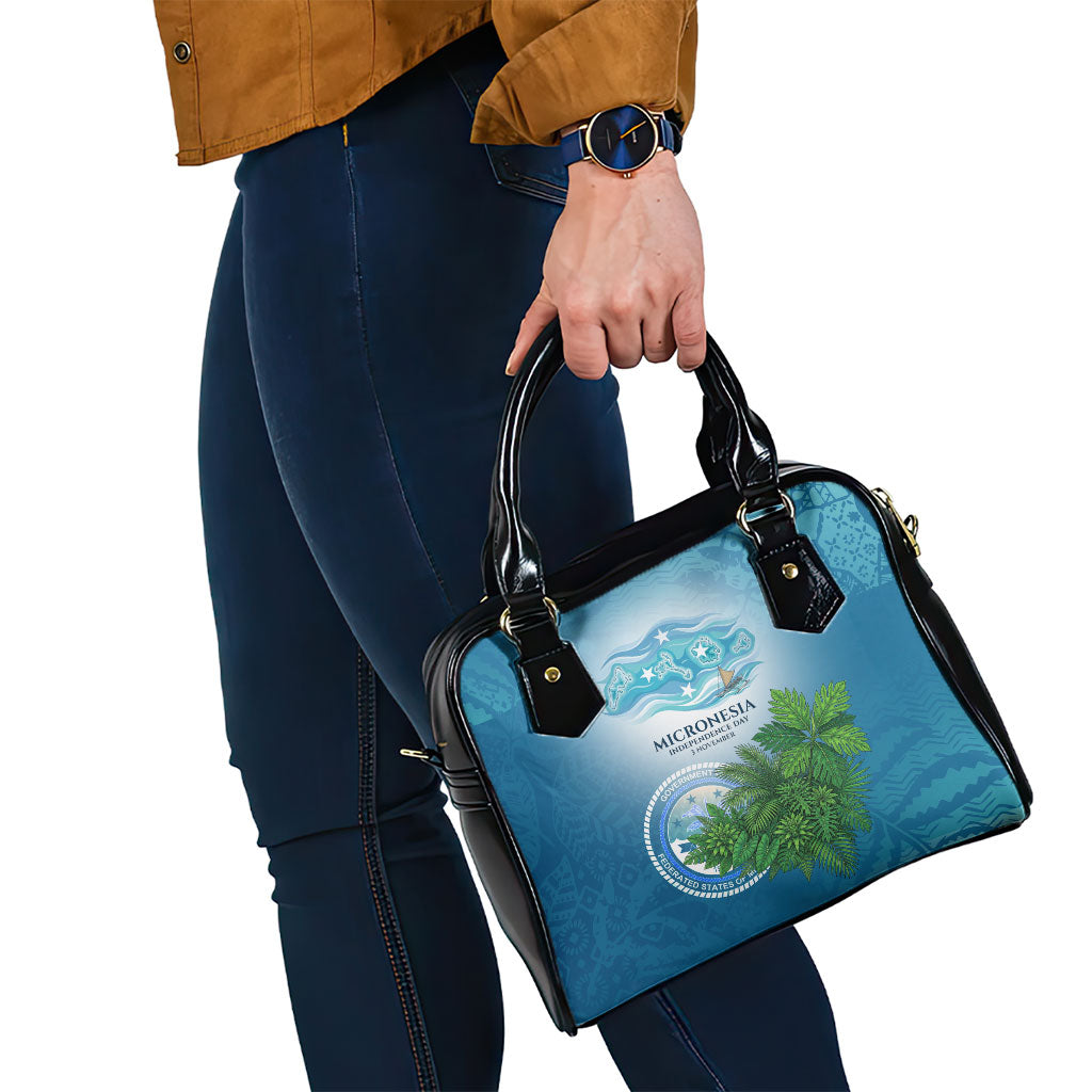 Micronesia Independence Day Shoulder Handbag FSM Patriotic Pacific Island Nan Madol Ruins Seabird Tropical