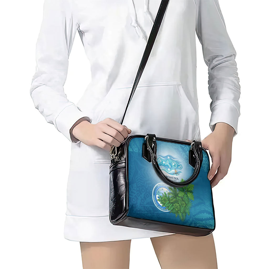 Micronesia Independence Day Shoulder Handbag FSM Patriotic Pacific Island Nan Madol Ruins Seabird Tropical