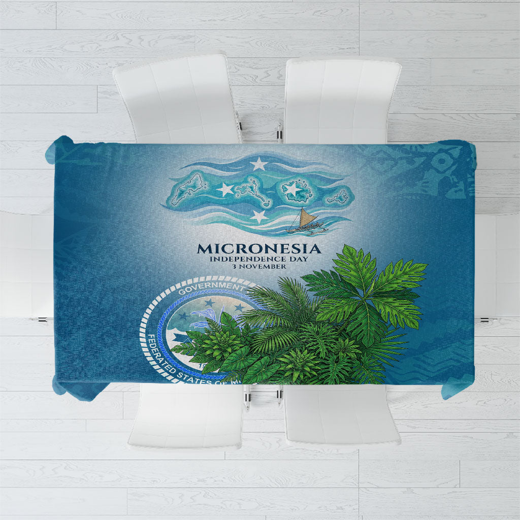 Micronesia Independence Day Tablecloth FSM Patriotic Pacific Island Nan Madol Ruins Seabird Tropical