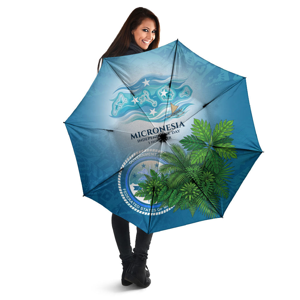 Micronesia Independence Day Umbrella FSM Patriotic Pacific Island Nan Madol Ruins Seabird Tropical