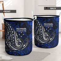 Micronesia Independence Day FSM Laundry Basket Tribal Tattoo Pattern Flag Seal Heritage