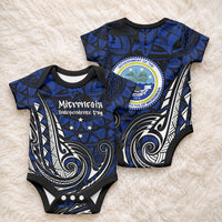 Micronesia Independence Day FSM Baby Onesie Tribal Tattoo Pattern Flag Seal Heritage