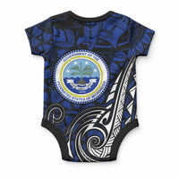 Micronesia Independence Day FSM Baby Onesie Tribal Tattoo Pattern Flag Seal Heritage