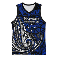 Micronesia Independence Day FSM Basketball Jersey Tribal Tattoo Pattern Flag Seal Heritage