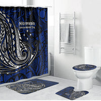 Micronesia Independence Day FSM Bathroom Set Tribal Tattoo Pattern Flag Seal Heritage