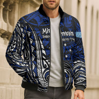 Micronesia Independence Day FSM Bomber Puffer Jacket Tribal Tattoo Pattern Flag Seal Heritage