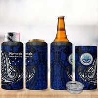 Micronesia Independence Day FSM 4 in 1 Can Cooler Tumbler Tribal Tattoo Pattern Flag Seal Heritage