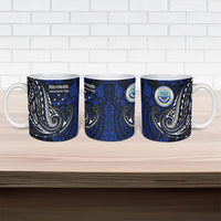 Micronesia Independence Day FSM Ceramic Mug Tribal Tattoo Pattern Flag Seal Heritage