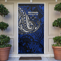 Micronesia Independence Day FSM Door Cover Tribal Tattoo Pattern Flag Seal Heritage