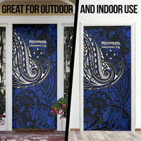 Micronesia Independence Day FSM Door Cover Tribal Tattoo Pattern Flag Seal Heritage