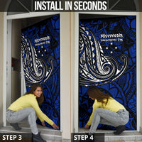 Micronesia Independence Day FSM Door Cover Tribal Tattoo Pattern Flag Seal Heritage