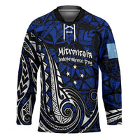 Micronesia Independence Day FSM Hockey Jersey Tribal Tattoo Pattern Flag Seal Heritage
