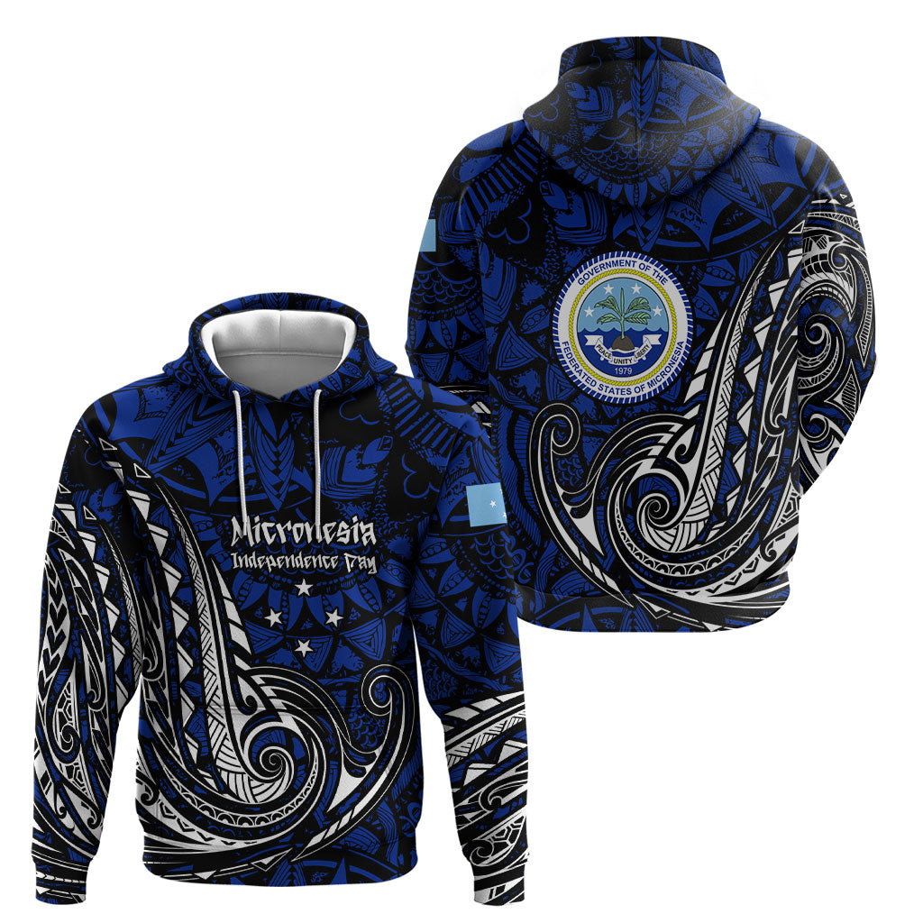 Micronesia Independence Day FSM Hoodie Tribal Tattoo Pattern Flag Seal Heritage