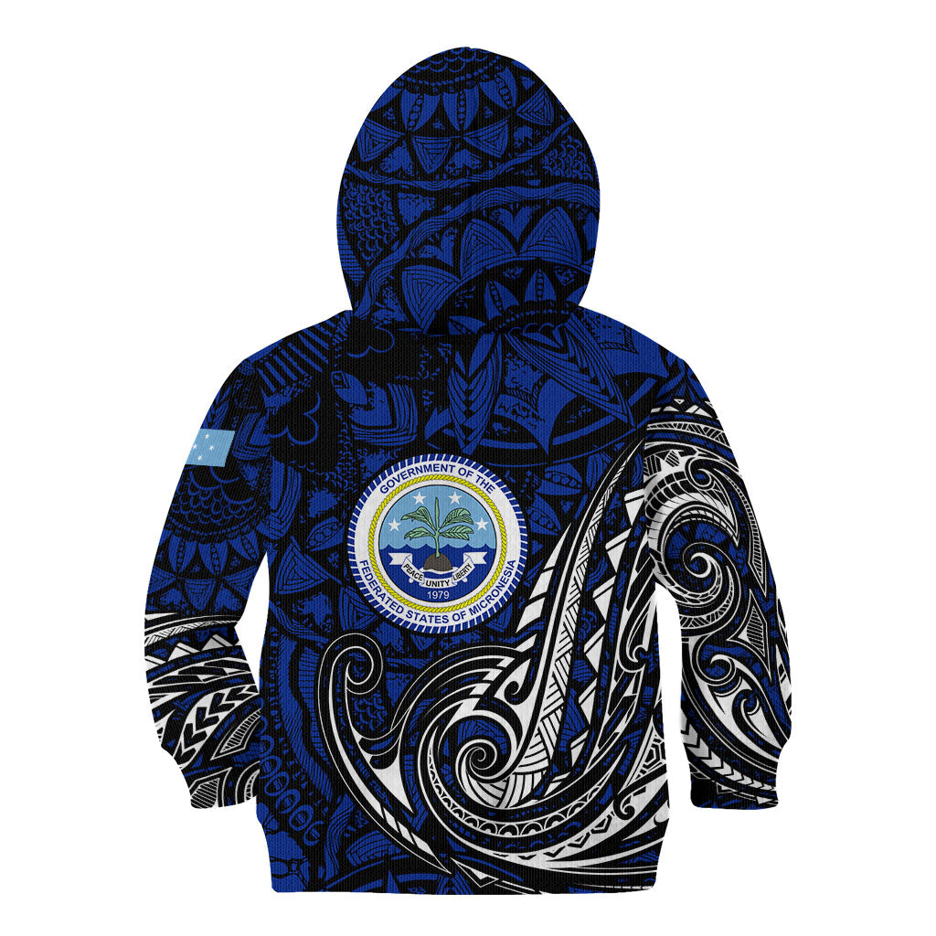 Micronesia Independence Day FSM Kid Hoodie Tribal Tattoo Pattern Flag Seal Heritage