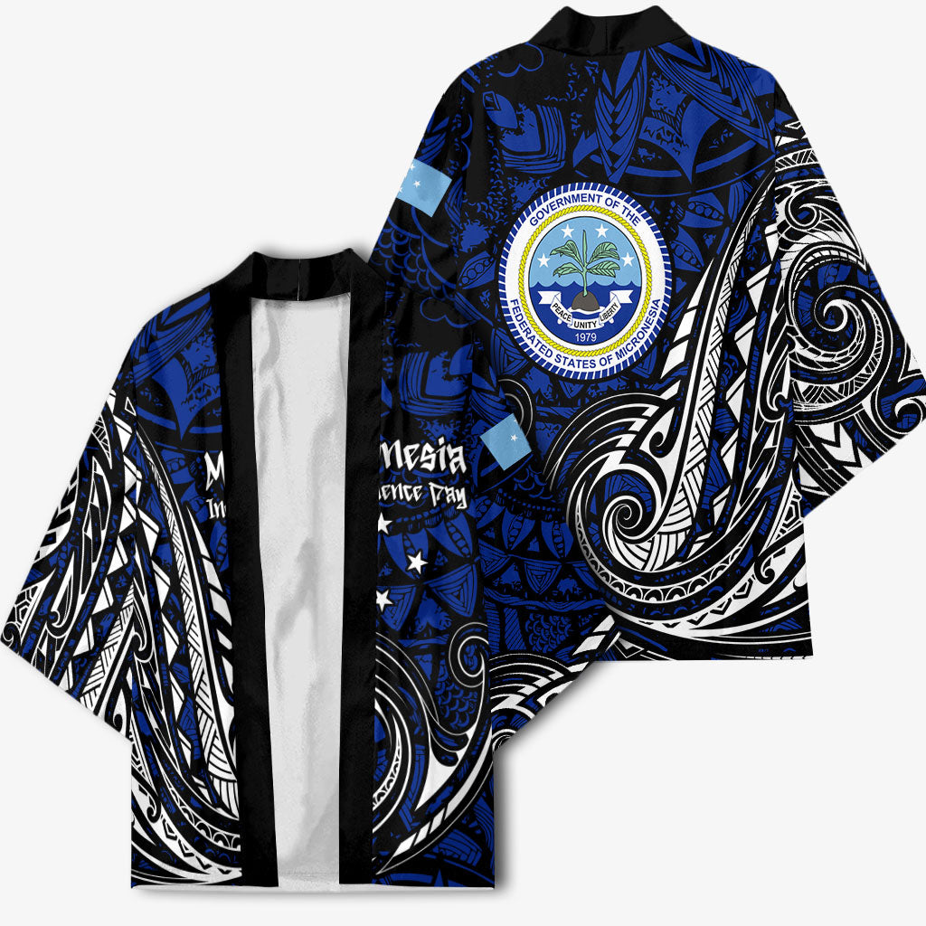 Micronesia Independence Day FSM Kimono Tribal Tattoo Pattern Flag Seal Heritage