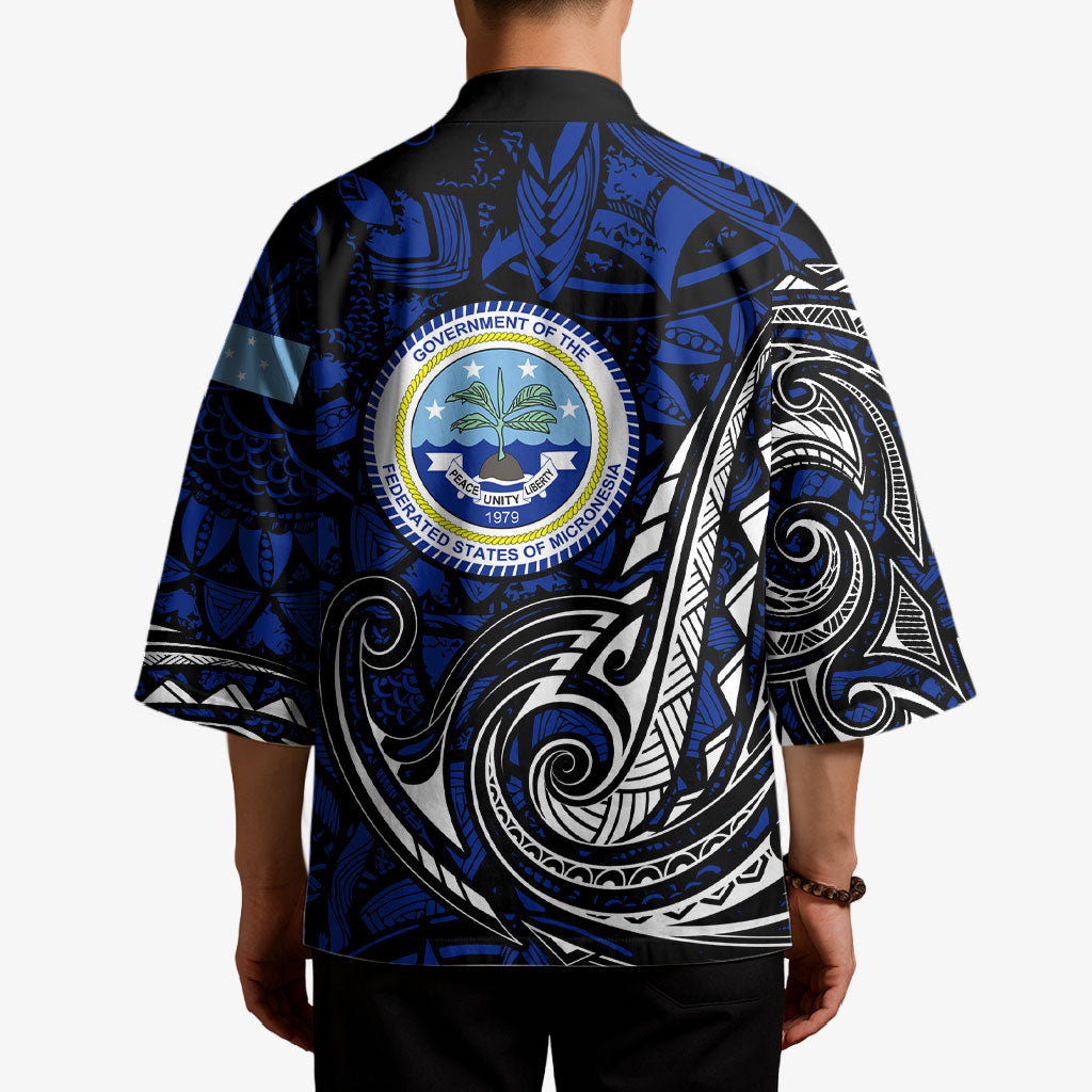 Micronesia Independence Day FSM Kimono Tribal Tattoo Pattern Flag Seal Heritage