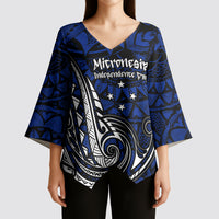 Micronesia Independence Day FSM Kimono Sleeve Blouse Tribal Tattoo Pattern Flag Seal Heritage