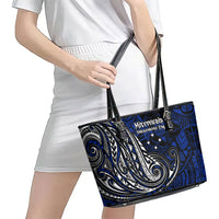 Micronesia Independence Day FSM Leather Tote Bag Tribal Tattoo Pattern Flag Seal Heritage