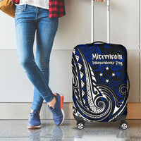 Micronesia Independence Day FSM Luggage Cover Tribal Tattoo Pattern Flag Seal Heritage