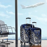 Micronesia Independence Day FSM Luggage Cover Tribal Tattoo Pattern Flag Seal Heritage