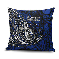Micronesia Independence Day FSM Pillow Cover Tribal Tattoo Pattern Flag Seal Heritage